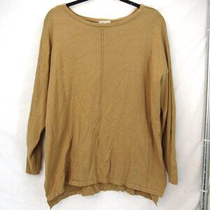 style & co Women's Brown Divided Long Sleeve Slight High-Low Top Size XXL